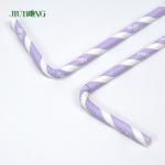 Purple Striped Christmas Paper Straws Biodegradable Eco Friendly