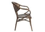 UV Resistance Furniture Outdoor Restaurant Brown Aluminum Dining Chairs With Arm