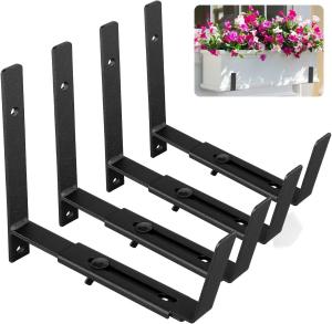 Quality Steel Bracket Window Box Planter with Black Powder Coating and Butterfly Holder Box wholesale