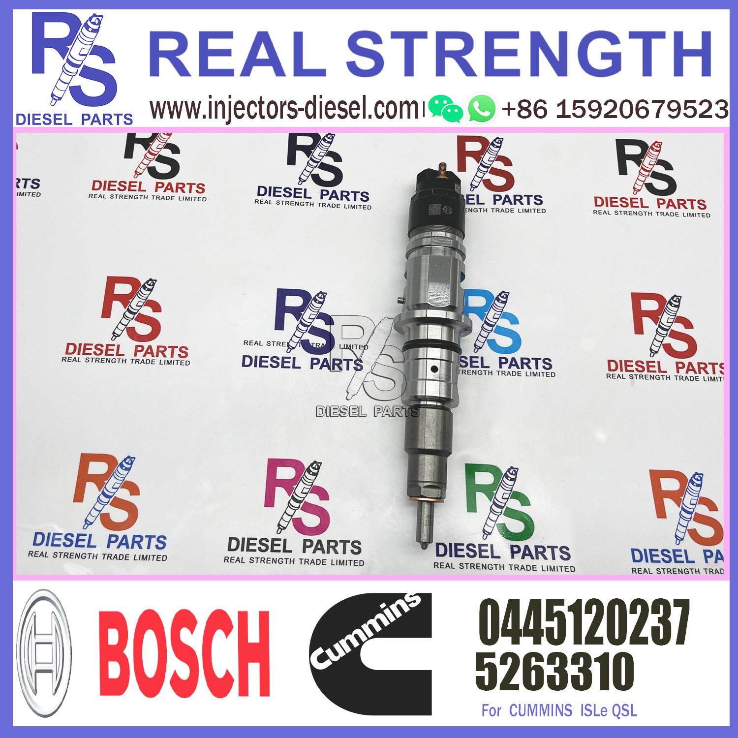 Vehicle Parts ISLe QSL Common Rail Diesel Fuel Injector 5263310 0445120237