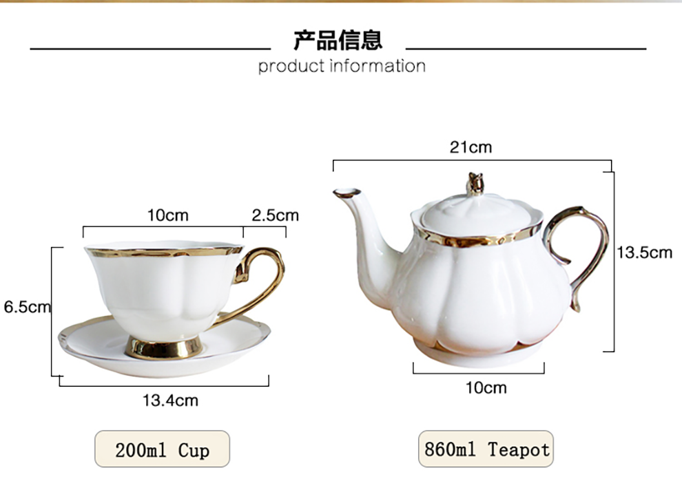 Cup Tea Set Of 6 Ceramic English Coffee Tea Sugar Container Set Arabic Teapot And Plate Suacer