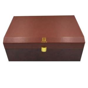 Quality New Design Half Leather Wooden Perfume Gift Box Arabic Market wholesale