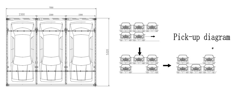 2 Layers Automated Car Parking System 2000kg Hydraulic Car Parking Lift