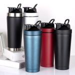24oz 750ml Insulated Stainless Steel Shaker Bottle With Blenders Double Walled