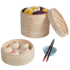 Quality 10 inch Handmade Bamboo Steamer Customized Logo Acceptable from Vietnam wholesale