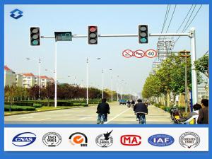 Quality 8 Sides 1 Arm Hot dip Galvanized street sign pole , AWS D 1.1 Welding Standard traffic sign posts wholesale