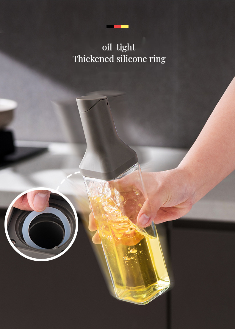 500ml Capacity Glass Kitchen Oil and Vinegar Bottle with Stylish Leak-Proof Dispenser