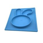 High Quality Cute Rabbit Shape Silicone Baby Placemat Non Slip Silicone Plate