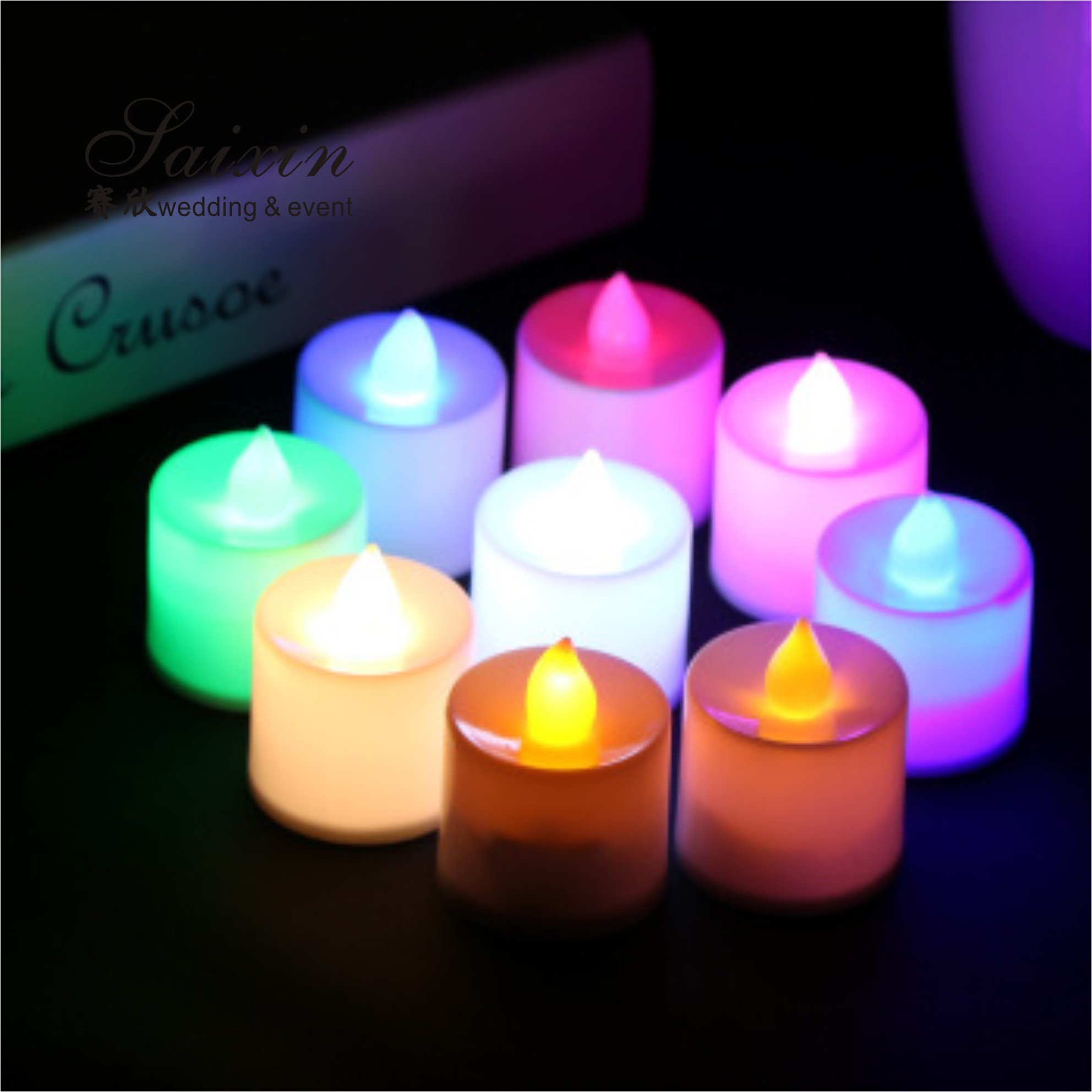 2021 Battery Operated Warm White Flat Flickering LED Pillar Candles For Wedding Candelabras