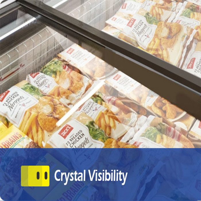Glass Sliding Door Deep Freezer , Frost Free Plug In Freezer -18 ℃ ~ -22 ℃