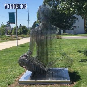 Quality 150cm Forged Metal Sculpture Vanishing Modern Figure Sculpture wholesale