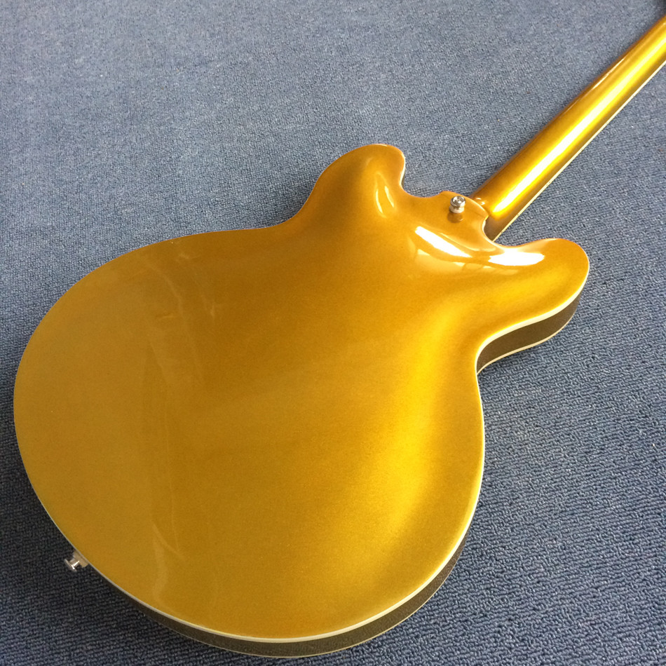 Hollow body Jazz electric guitar, Golden Jazz Guitar, Rosewood Fingerboard