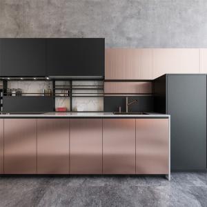 Quality Luxury Rosy PVC Kitchen Cabinets High Gloss Lacquer Kitchen Cabinets wholesale
