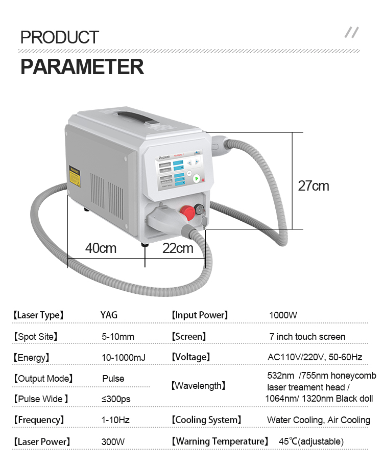 1320nm 755nm Beauty Therapy Machine Pico Laser Skin Rejuvenation Machine