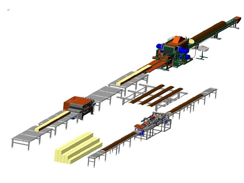 Full Automatic multiple blades rip sawmill Production Line for round logs sawing machines