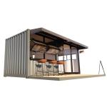 Shop 20ft Prefabricated Container Bar with 50/75/100mm Wave Sandwich Panel Walls