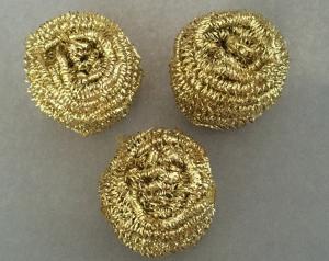 Quality Kitchen Cleaning Brass Scouring Pads Durable Protecting Hands From Being Hurt wholesale