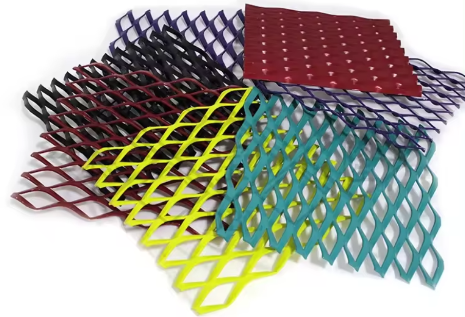 Powder coated expanded metal mesh