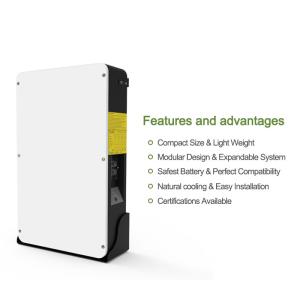 Quality Wall Mounted 48V 100AH 5KWh Lithium Ion Phosphate Battery For Home Energy Storage 10 Years' Warranty wholesale