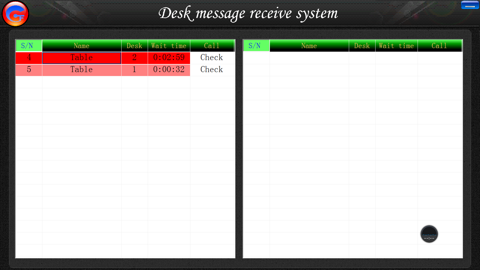 Wireless long rang calling system for restaurant or coffee shop with call information software