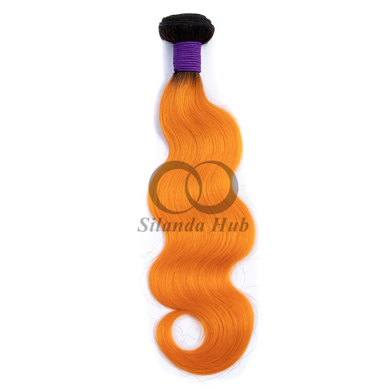 #T1B/Orange Body Wave Remy Human Hair Bundles Sew In Weave Bundles Brazilian Bundle Deals