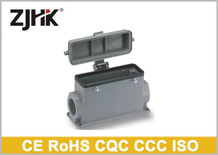 Surface Mounting Housing Heavy Wire Connectors , Double Entry 24 Pin Rectangular Connector