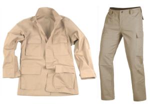 China BDU Tear Resistance Military Camo Uniforms CVC5050 Black OD Green Or Khaki on sale