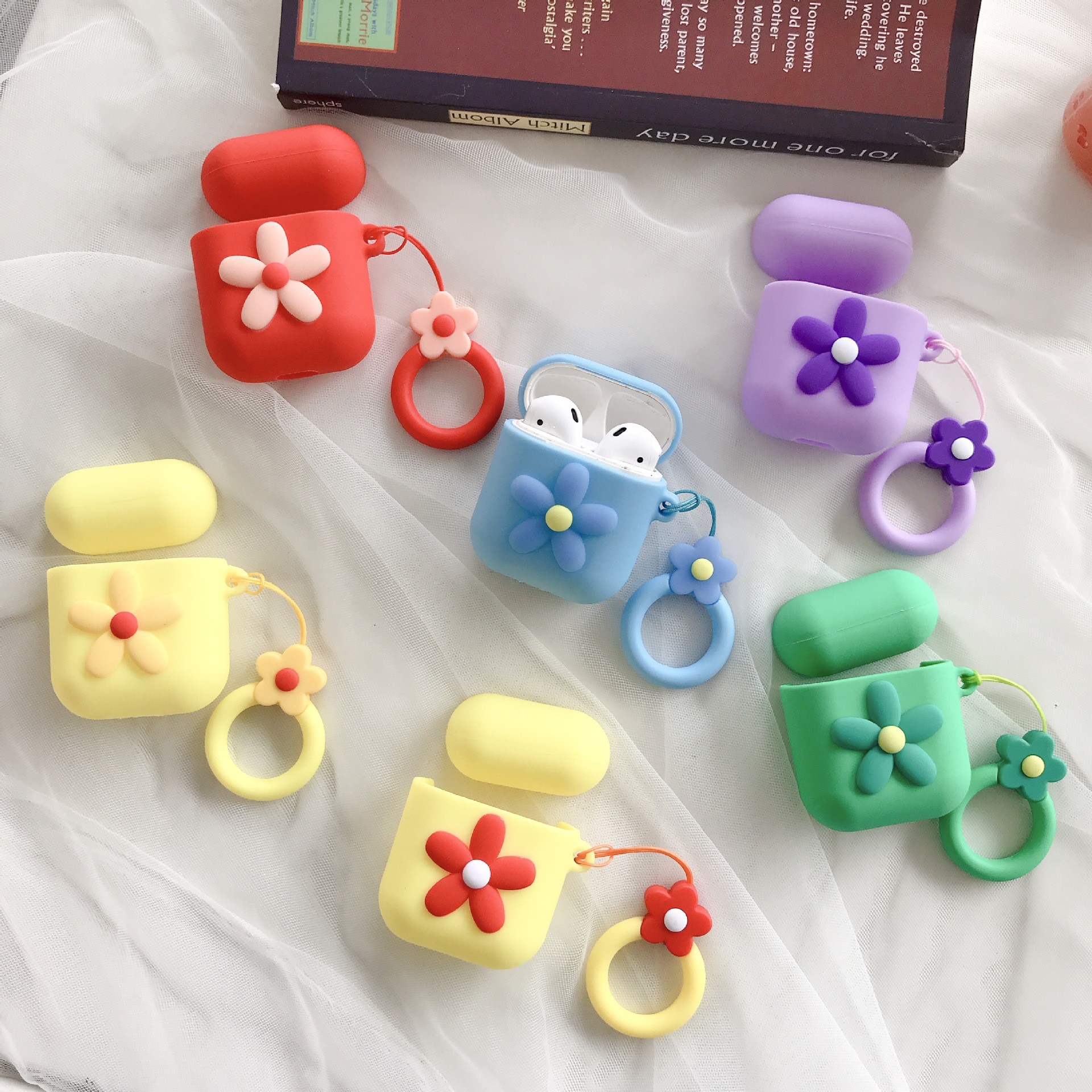 For Airpods Silicone Case Cover Compatible for Apple Airpods 1&2 [Cute Design][Best Gift for Girls or Couples]