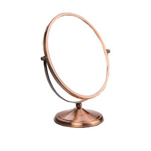 Quality 360d rotation Luxury Standing Cosmetic Mirror , Oval Gold Table Mirror With Stand wholesale