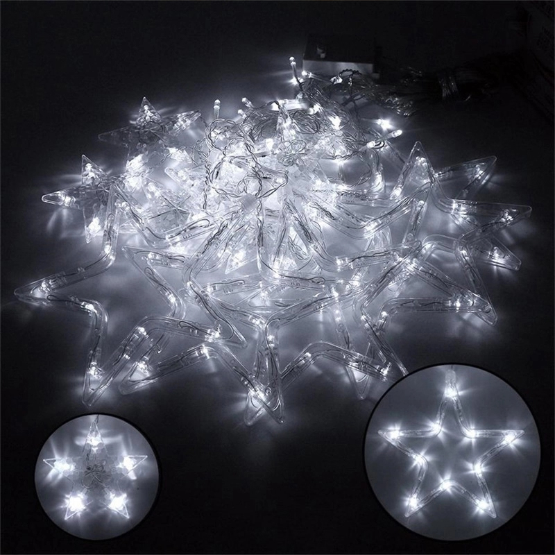 Christmas 3.5M Fairy Star Led Curtain String Lights 100-240V Xmas Garland String Lights For Home Wedding Party Holiday Dec