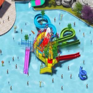 Quality Environmental Friendly Water Park Playgrounds Fiberglass With Kids Slide wholesale