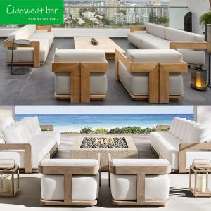 Quality Outdoor Furniture Garden Sofa Set luxury teak sofa modern for Corner villa Hotel teakwood Patio wholesale