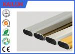 Flat Oval Aluminum Tubing , Cutting 6061 Powder Coated Aluminum Extrusion Tube