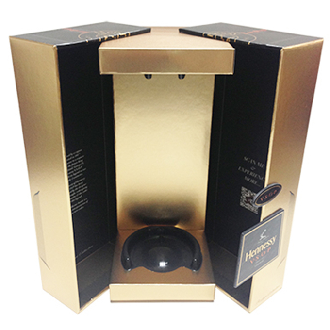 EVA Inner Luxury Wine Gift Box Lid Hinged Base With Extend Flap 0