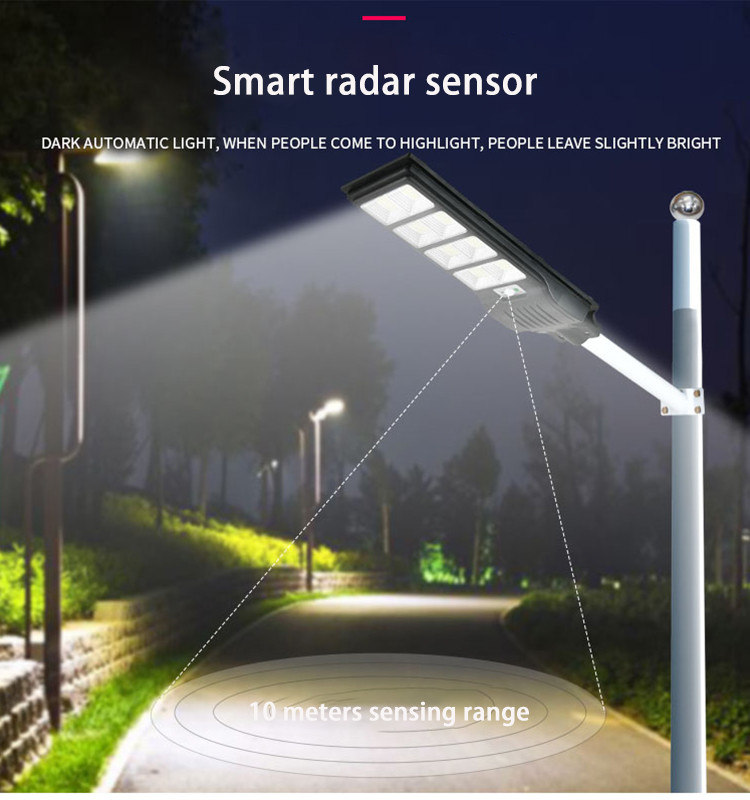Waterproof Motion Sensor Integrated Solar Street Light With Solar Panel