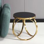 Modern SEDIA Stainless Steel Side Table With Marble/Glass Top