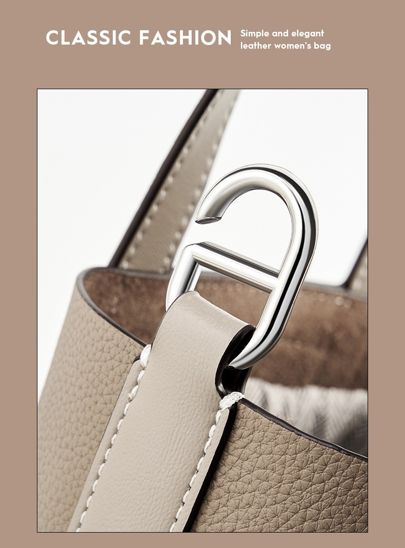 Designer Vintage Cow Leather Female Crossbody Shoulder Handbag Bucket for All Seasons
