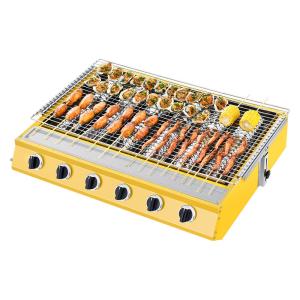 Quality 6 Burner Propane Grill Smokeless Gas Oven BBQ Rotisserie Stove for Outdoor Cooking wholesale