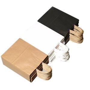 Quality Reinforced Handle 32x11x25cm Brown Kraft Paper Bags 100% Recyclable wholesale