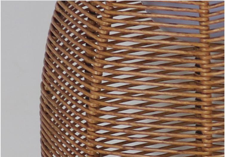 Outdoor Rattan Shade Floor Lamp Solar Powered IP65 Waterproof