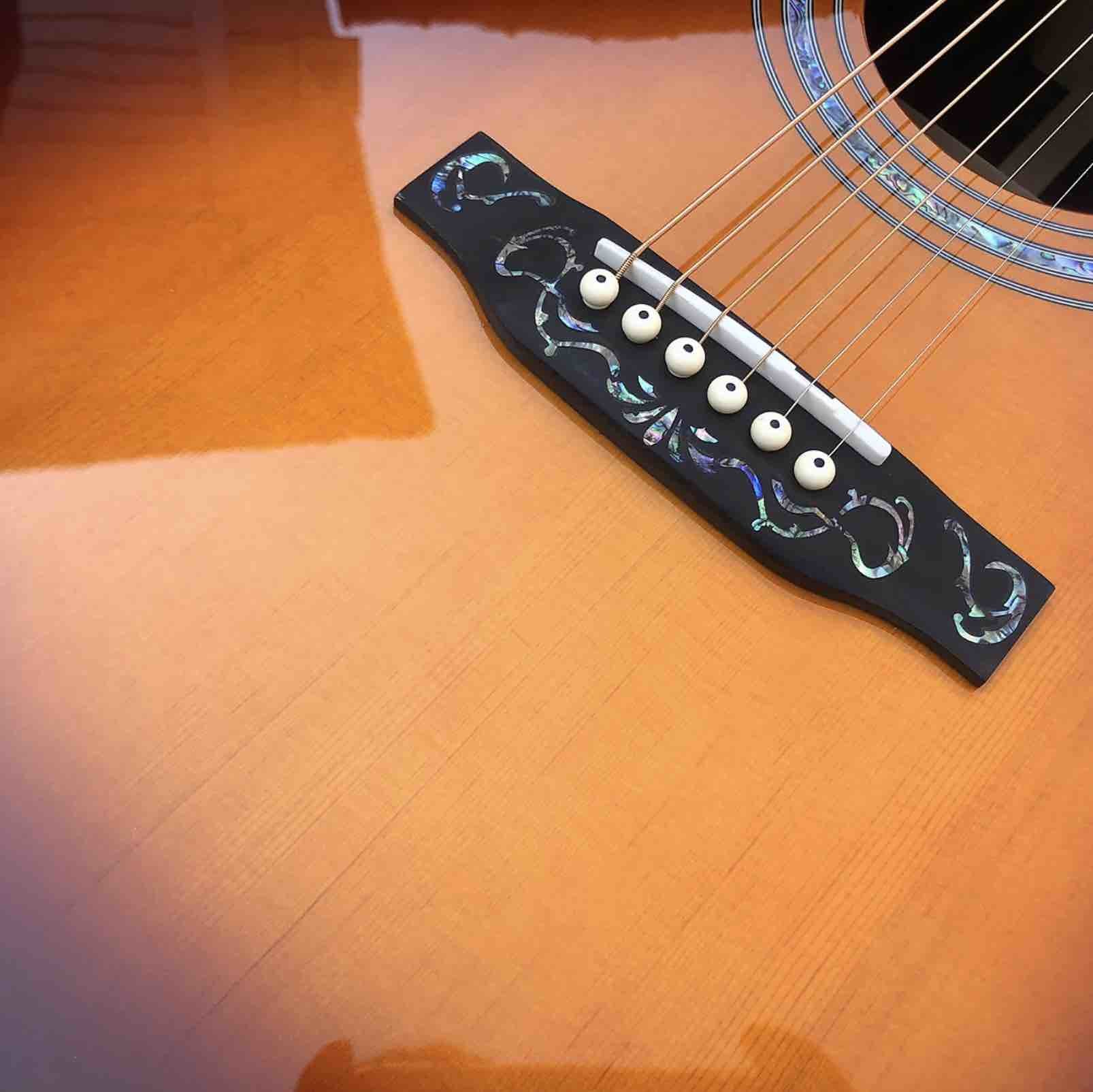 Real Abalone inlays Sunburst Solid spruce top 41 inch D style Acoustic Guitar with ebony fingerboard