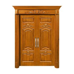 Quality Swing Double Solid Wood Entrance Doors 2.1m Height 6 Layer Painting wholesale