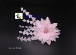 Party Decoration Stripped Ostrich Feather Flower Mount With Wire Accessory