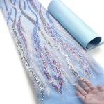 Wholesale price bridal beaded lace fabric mesh african lace fabric for wedding
