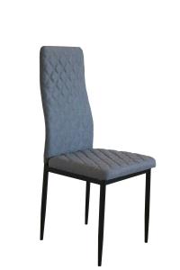 Quality Upholstered Diamond Lines ODM Grey Fabric Dining Chairs wholesale