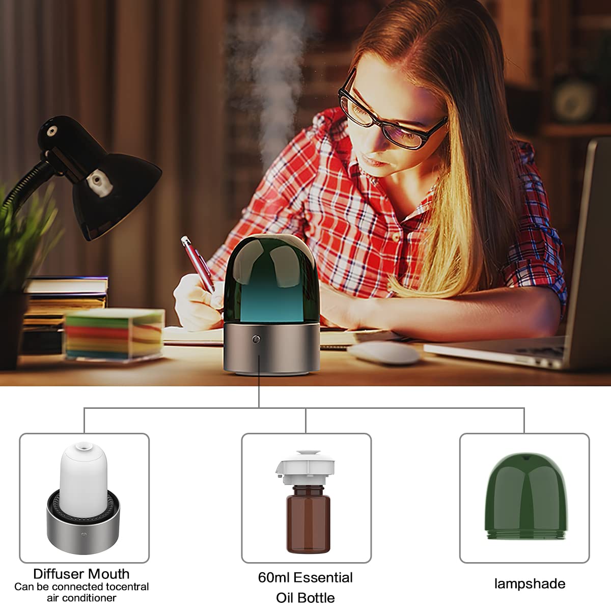 HOMEFISH 60ml Waterless Aroma Diffuser Scent Air Diffuser Machine OEM ODM