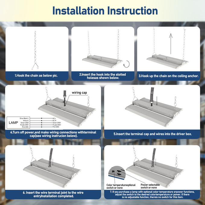 USA Warehouse Led High Bay Lights 200W 300W 3Cct Adjustable Industrial Lighting Commercial Highbay Shop Light