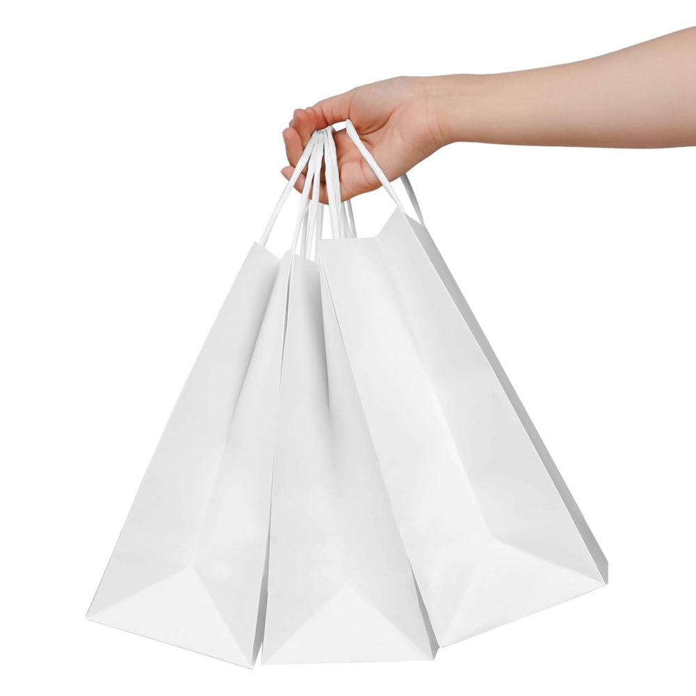 Color CMYK 4 Color Offset Printing Twist Kraft Shopping Paper Bag With Your Own Logo