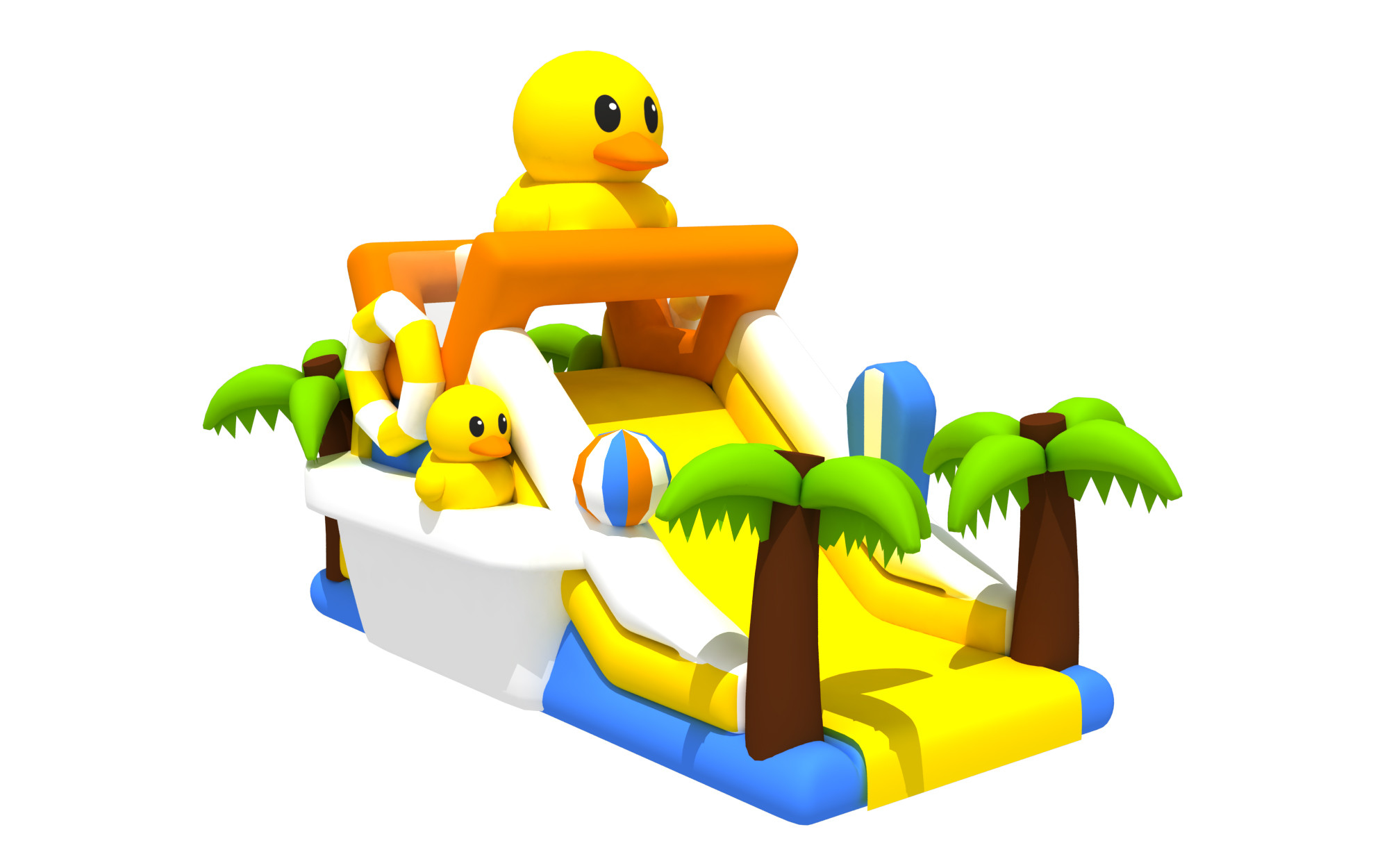 Duck Animal Dry Funworld Inflatable Giant Water Slides For Kids And Adult