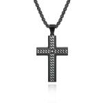 Custom Logo Cross Pendant Necklace in Stainless Steel Gold Plated for Christian